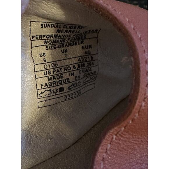 Merrell Sandals Women's Sundial Clay Suede Leather Slip-On Slide Wedge Size 9 - Picture 6 of 8